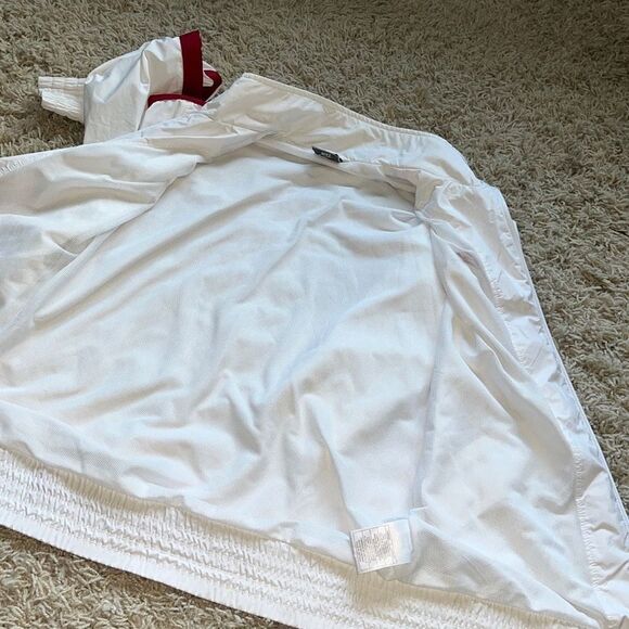 Nike Sportswear Retro White Red Stripe Arms Full Zip Athletic Jacket Women’s Lar - Picture 11 of 16